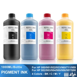 4 * 1000ML Atrament pigmentowy Tusz uzupełniający do HP 950 951 932 933 T120 T520 7740 8210 8710 - Zdjęcie 1 z 9