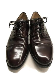 Cole Haan Caldwell Men Burgundy Leather Toe Cap Dress Oxford Shoes 8 1/2 D