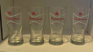 Libbey Budweiser King of Beer Glasses Bowtie Logo Set of 4 8oz - Picture 1 of 5