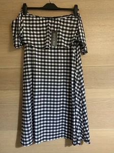 Ladies Dress Pink Clove Stretch Jersey Check Gingham Casual Size 22 Brand New💙o - Picture 1 of 5