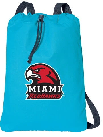 Miami RedHawks Backpack UNIVERSITY Drawstring Bag COMFORTABLE COTTON WIDE STRAPS Cover