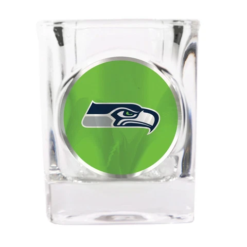 SEATTLE SEAHAWKS NFL 2 OZ PREMIUM SQUARE SHOT GLASS W/ LOGO FREE SHIPPING Cover