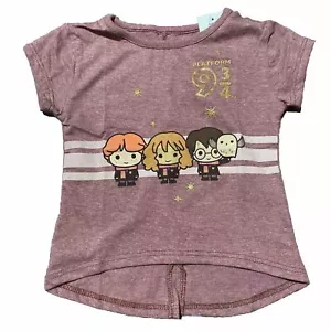 Harry Potter 9 3/4 Maroon Harry Hermione Ron Gold Glitter Accents New Tags 3T - Picture 1 of 9