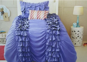 Xhilaration 2 P Twin/XL Twin Ruffle Comforter /Sham Set Purple Lavender New - Picture 1 of 2