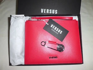 Versus Versace Women's Red Leather Lion Pin Original Wallets - Picture 1 of 6