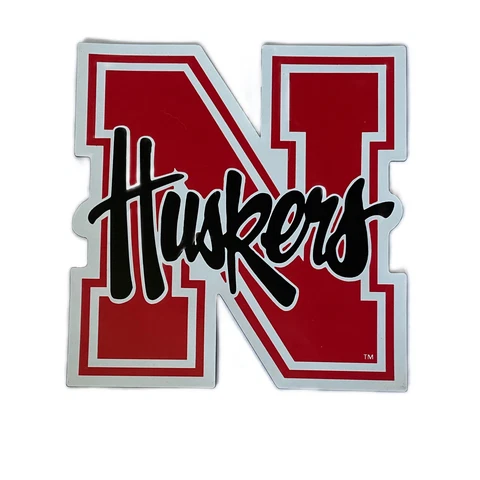 Nebraska Cornhuskers "HUSKERS" Large Die Cut Refrigerator/Car Magnet 7.5” x 7.5” Cover