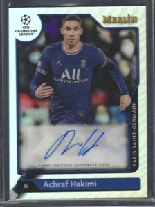 ACHRAF HAKIMI 2021-22 TOPPS MERLIN UEFA SILVER REFRACTOR AUTO #A-AH - Picture 1 of 2