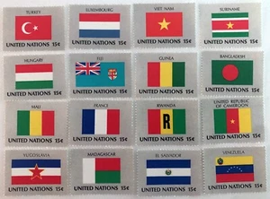 U.N. • New York - 1980 Flags (16) • Scott #325-340 - Mint Never Hinged - Picture 1 of 1