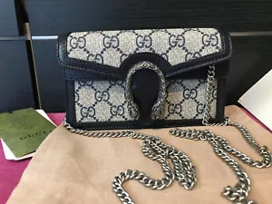 Gucci Dionysus Super Mini GG Supreme canvas Crossbody Bag Black 476432 - Picture 1 of 16