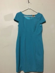 Mid Night Velvet Size 10 Turquoise Dress Women Formal Modern Stylish - Picture 1 of 5