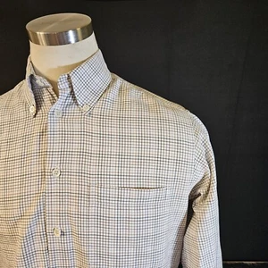Ermenegildo Zegna Dress Shirt Mens M 15.5 Light Plaid Pattern Long Sleeve Italy - Picture 1 of 12
