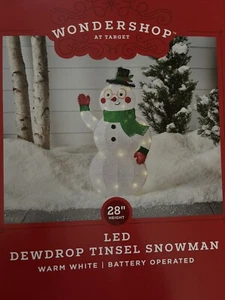 Wondershop Target Lit Tinsel Snowman 28” Christmas Holiday Lighted Yard Decor - Picture 1 of 1