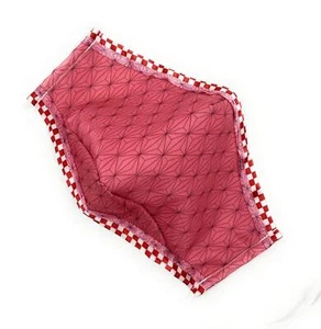 Maskara by BengC Japanese Asanoha Anime Pink Nezuko Red Trim ADULT 3D Face Mask - Picture 1 of 6