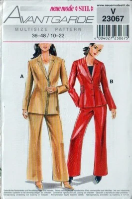 Neue Mode Stil 23067 Pantsuit Blazer Pants Pattern Misses  Plus Size 10-22 New - Image 1 of 2