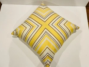 POTTERY BARN Yellow & Beige Striped Pillow 20x20" - Picture 1 of 8