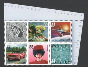 6 Unused US Postage 33 Cent Stamps 1960s Celebrate the Century BARBIE Star Trek - Picture 1 of 2