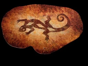 ODYSSEY CREATIONS ARIZONA ROCK ART HANDMADE POTTERY LIZARD 14" WALL HANGING - Bild 1 von 12