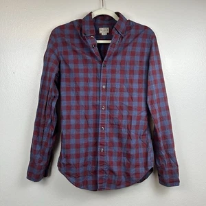 Camisa abotonada de algodón a cuadros de guinga J Crew para hombre talla XS manga larga - Imagen 1 de 8