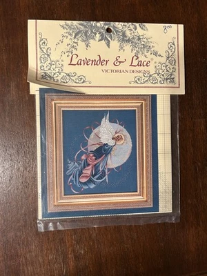 Lavender & Lace Cross Stitch Pattern Blue Moon Angel - Image 1 of 3