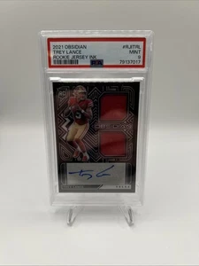 2021 Obsidian - Rookie Jersey Ink Trey Lance #RJI-TRL Electric Etch Green - Bild 1 von 2