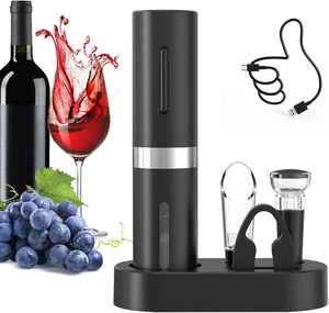Cavatappi Elettrico per Vino, Set Regalo Apribottiglie Ricaricabile 5 in 1 Con B - Foto 1 di 13