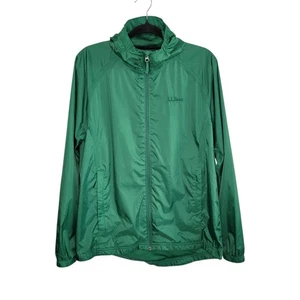 L.L. Bean Discovery Rain Jacket Zip-Up Windbreaker Packable Men's Size S Green - Picture 1 of 10
