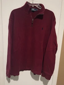 NWT Polo Ralph Lauren 1/4 Quarter Zip Sweater Size XL Maroon Burgundy - Picture 1 of 7