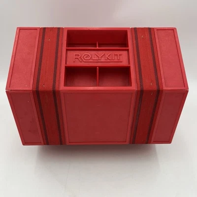 Vintage Red ROLYKIT Roll Up Storage Organizer Tool Parts Crafts Fishing Jewlery - Image 1 of 4