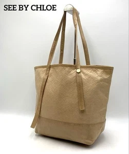 See By Chloe Tote Bag Shoulder Large Capacity AllOver Pattern 13"x11"x6" /Used+ - Picture 1 of 9