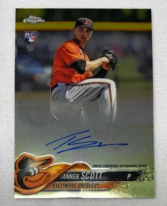 2018 Topps Chrome Tanner Scott RC Auto Baltimore Orioles Dodgers RC AU - Imagen 1 de 2