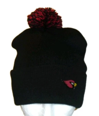 Arizona Cardinals Mens Adult Pin On Cuff Pom Beanie Winter Hat Cap New Nfl - Image 1 of 3