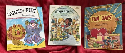3 винтажные книги в мягкой обложке Margaret Hillert/ Circus Fun/ City Fun/ Fun Days/ 80-е - Изображение 1 из 4