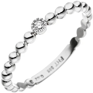 Anello donna JOBO sfera oro 585 oro bianco 1 diamante brillante anello oro bianco anello sfera - Foto 1 di 1