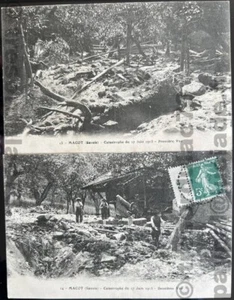 SAVOIE MACOT CATASTROPHE 1913 ACCIDENT LOT 2 CARTES POSTALES ANCIENNES CPA PHOTO - Picture 1 of 5