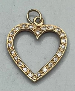 14 KARAT GELBGOLD MIT DIAMANTEN HERZ ANHÄNGER - Bild 1 von 4
