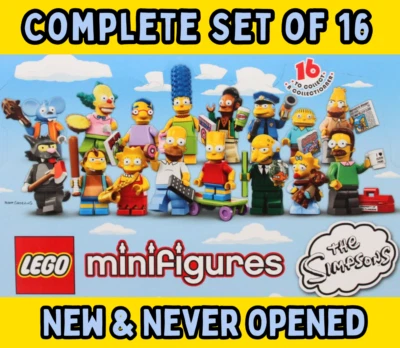 New SEALED Complete Set - 16 Lego Minifigures The Simpsons CMF Series 1 (71005) - Image 1 of 4
