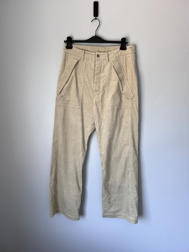 Rick Owens DRKSHDW pantaloni cargo in velluto a coste taglia large perla NUOVI