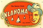 VINTAGE OKLAHOMA SOONER STATE WILL ROGERS 1951 TRAVEL DECAL WATERSLIDE FAIRWAY