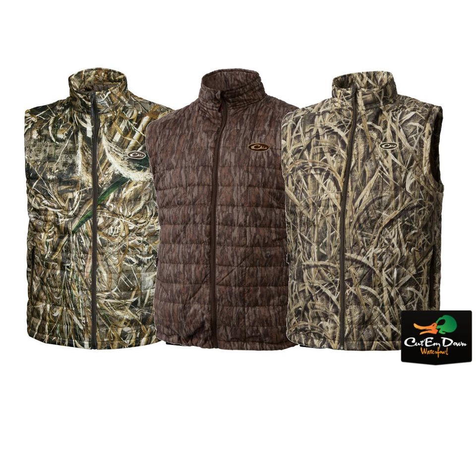 DRAKE WATERFOWL SYSTEMS MST CAMO SYNTHETIC DOWN PACKABLE PAC VEST - Image 1 of 1
