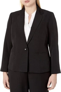 Kasper Women's Plus-Size Stretch Crepe Jacket Size 18 Black - Picture 1 of 6