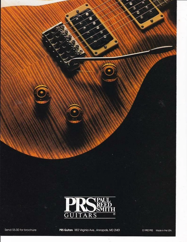 Raro anuncio de guitarra PRS Paul Reed Smith 1993/gran arte Foto 1 de 1