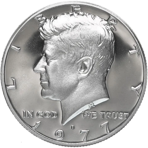 1977 S Kennedy Half Dollar Gem Deep Cameo CN-Clad Proof Coin Cover