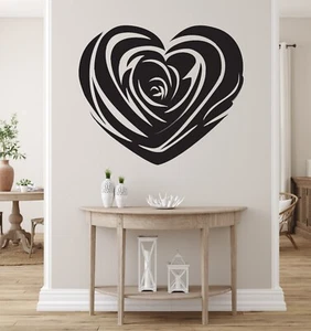 Flower Heart Wall Decal Line Art Rose Floral Sticker Décor Living Room AA024 - Picture 1 of 3