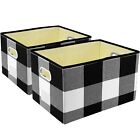 Foldable Storage Bins with PP Plastic Board, 2 Packs Fabric Storage Container...
