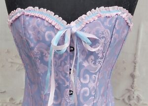 Victorian Trading Pink Blue Plus Size Corset Hook & Lace Up 39A