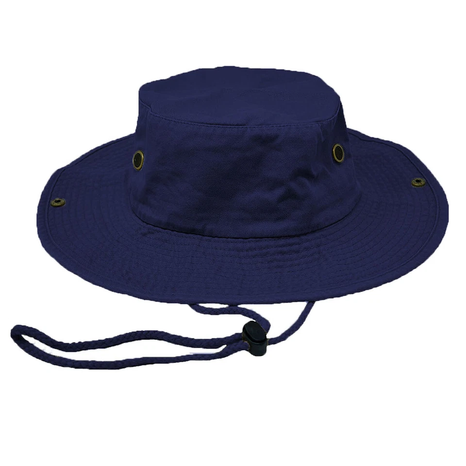 Unisex 100% Algodón Sombrero Cubo Pesca Camping Safari Boonie Ala de Sol Gorra de Verano Foto 1 de 4