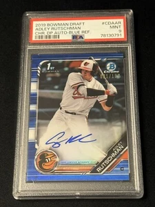2019 Bowman Chrome Draft Adley Rutschman Blue Refractor Auto #081/150, PSA 9 - Picture 1 of 4