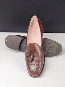 Andrea Chenier Brown Tassel Loafers Comfort Shoes Women's EU 38 Boxed - Picture 1 of 10