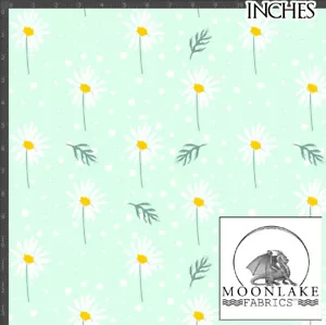 Tela floral de lunares margarita tela de popelín de algodón 100 % calidad *exclusiva* - Imagen 1 de 6