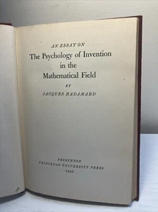 TRUE 1st Edition Psychology of Invention in the Mathematical Field J. Hadamard - Picture 1 of 9